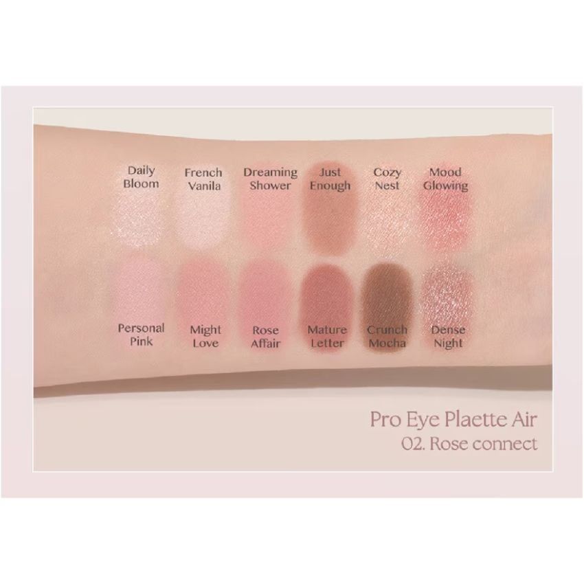 Phấn Mắt 12 Ô Clio Pro Eye Palette Air #02 Rose Connect