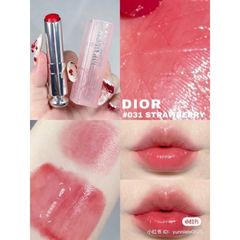 Dior - Son Dưỡng Addict Lip Glow #031 Strawberry (Mẫu Mới Vỏ Xanh) - Ko Tđ