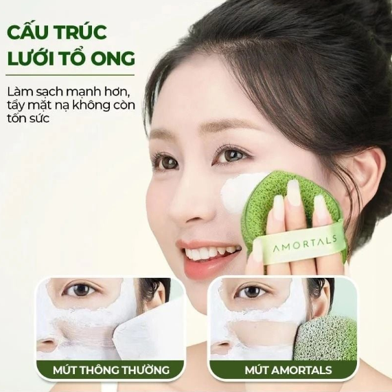 Bọt Biển Rửa Mặt Amortals Face Washing Puff