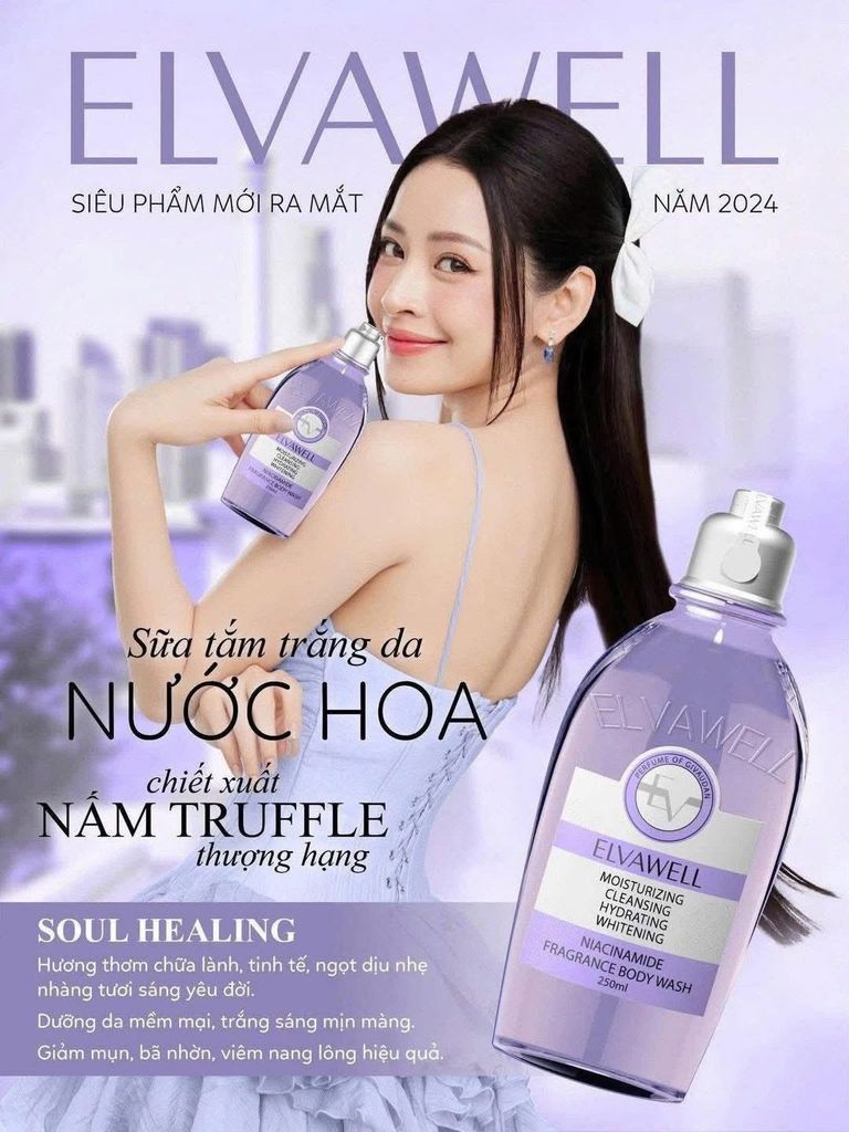 Sữa tắm Elvawell Niacinamine 250ml (Tím)
