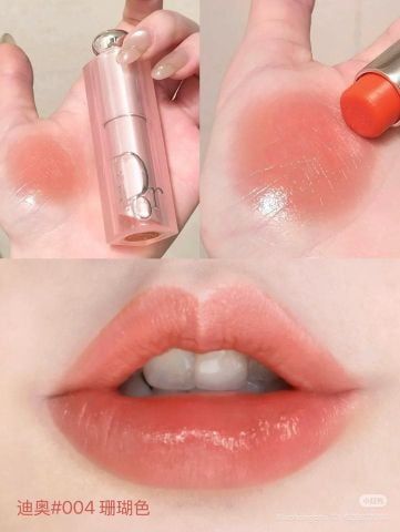 Dior - Son Dưỡng Addict Lip Glow #004 Coral (Mẫu Mới Vỏ Xanh) - Ko Tđ