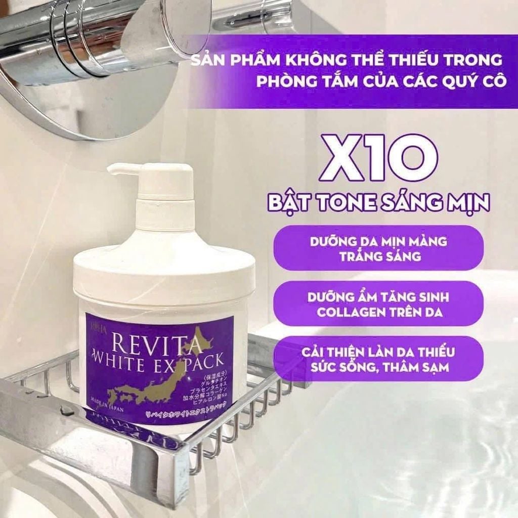 Ủ trắng da Body Revita White EX Pack 500g Nhật Bản