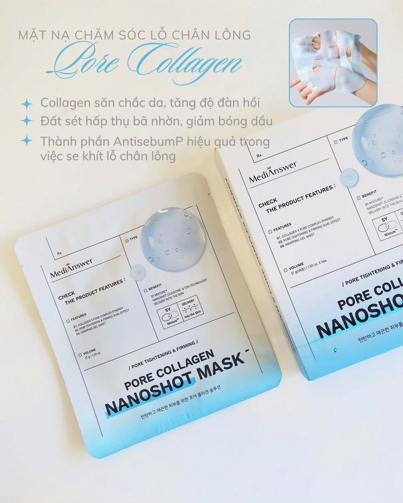 Mặt Nạ Thạch Medi Ansewr #Pore (Xanh) Mẫu Mới
