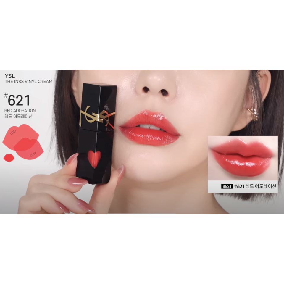 Son YSL The Inks Vinyl Cream ( Trái Tim ) #621 (Ko Tđ)