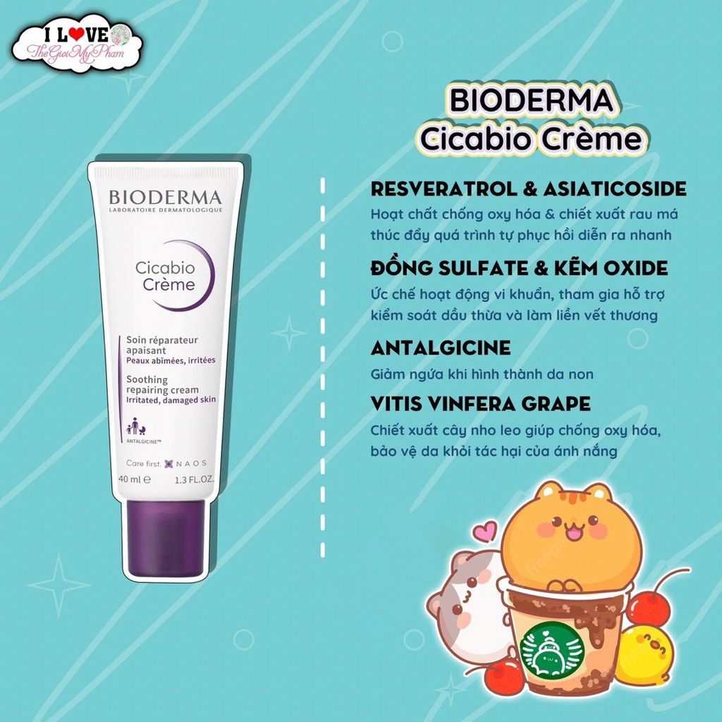 Kem Dưỡng Ẩm, Phục Hồi & Làm Dịu Bioderma Cicabio Crème+ 100ml
