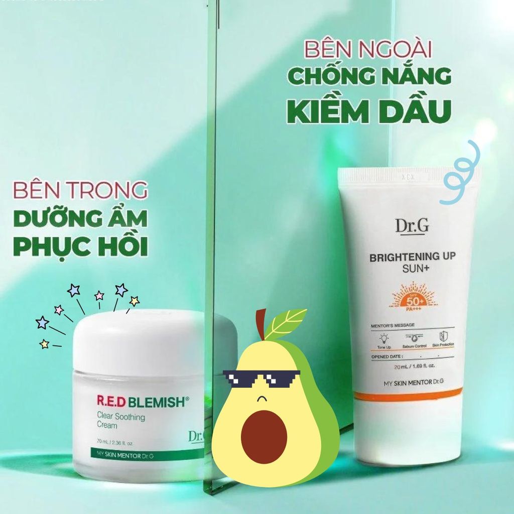 Kem Dưỡng Dịu Da, Phục Hồi Và Giảm Đỏ Dr.G R.E.D Blemish Clear Soothing 70ml + KCN 20ml
