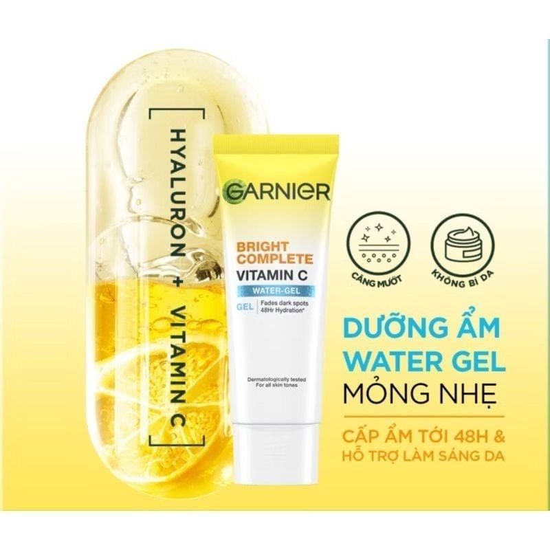 Gel Dưỡng Ẩm Làm Sáng Da Garnier Bright Complete Vitamin C Water Gel 20ml