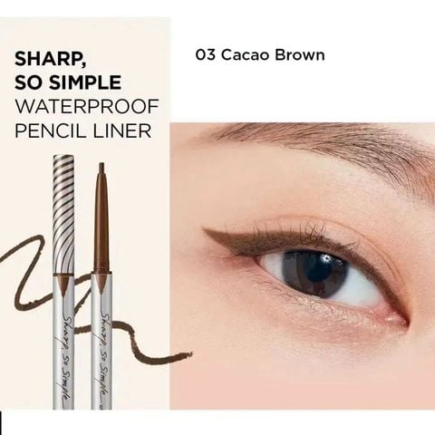 Clio - Sáp Kẻ Mắt Sharp So Simple Waterproof #03 Nâu đen