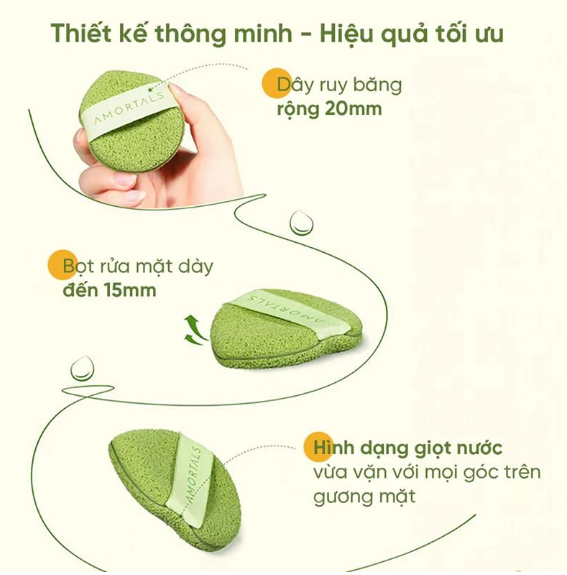 Bọt Biển Rửa Mặt Amortals Face Washing Puff