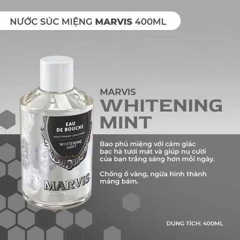 Nước Súc Miệng Marvis Whitening Mint 400ml