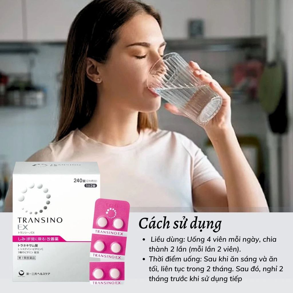 Viên Uống Trị Nám Transino EX 240 Viên (Mẫu Mới) Ko Tđ