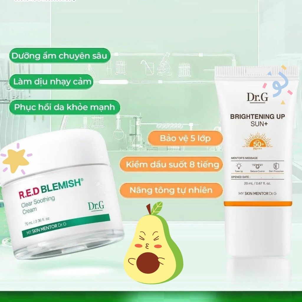 Kem Dưỡng Dịu Da, Phục Hồi Và Giảm Đỏ Dr.G R.E.D Blemish Clear Soothing 70ml + KCN 20ml