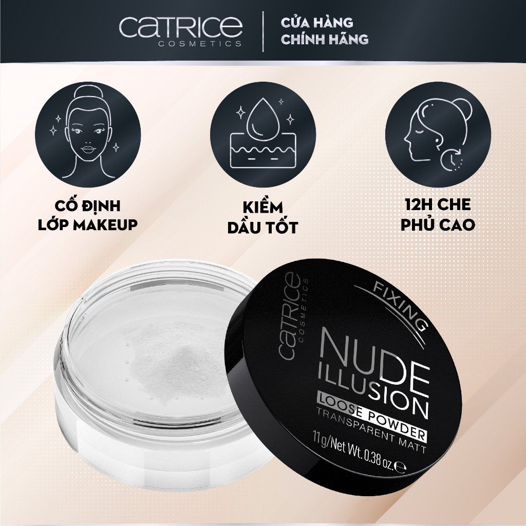 Phấn Phủ Bột Kiềm Dầu Catrice Nude Illusion Loose Powder Transparent Matt 11g