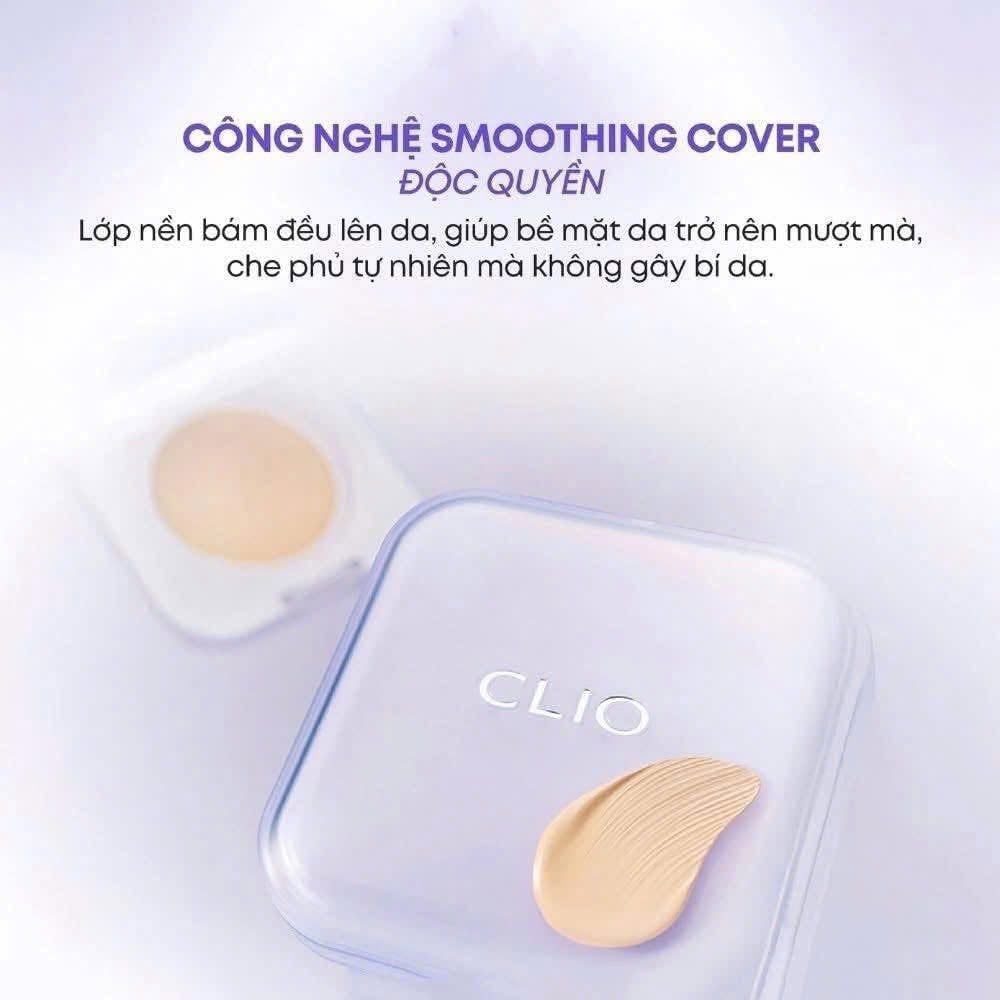 Phấn Nước Clio Kill Cover Mesh Blur #19N Porcelain (Tím-Kèm Lõi)