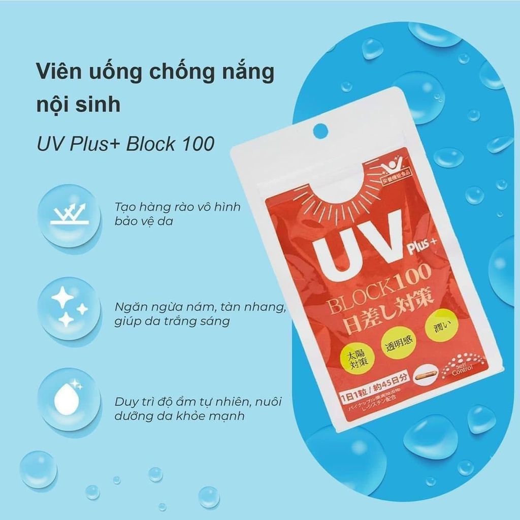 Viên Uống Chống Nắng UV Plus+ Block100 45 Viên