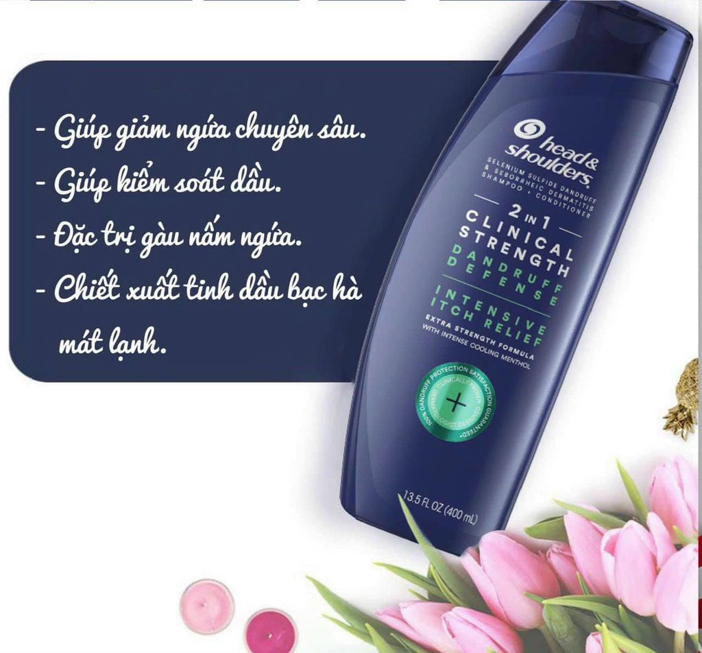 H&D - Dầu Gội Head & Shoulders Clinical Strength 400ml #Xanh (Mẫu Mới)