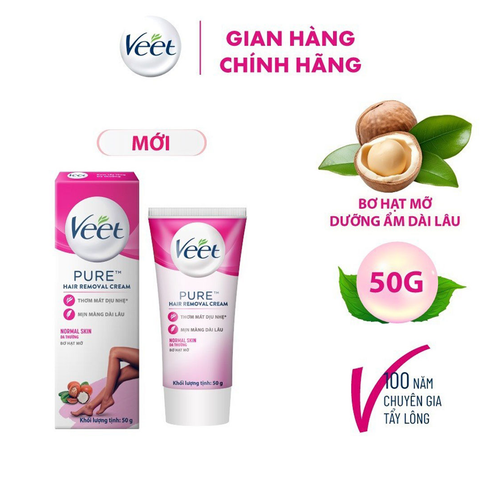 Kem Tẩy Lông Veet Pure Hair Removal Cream 50g #Hồng