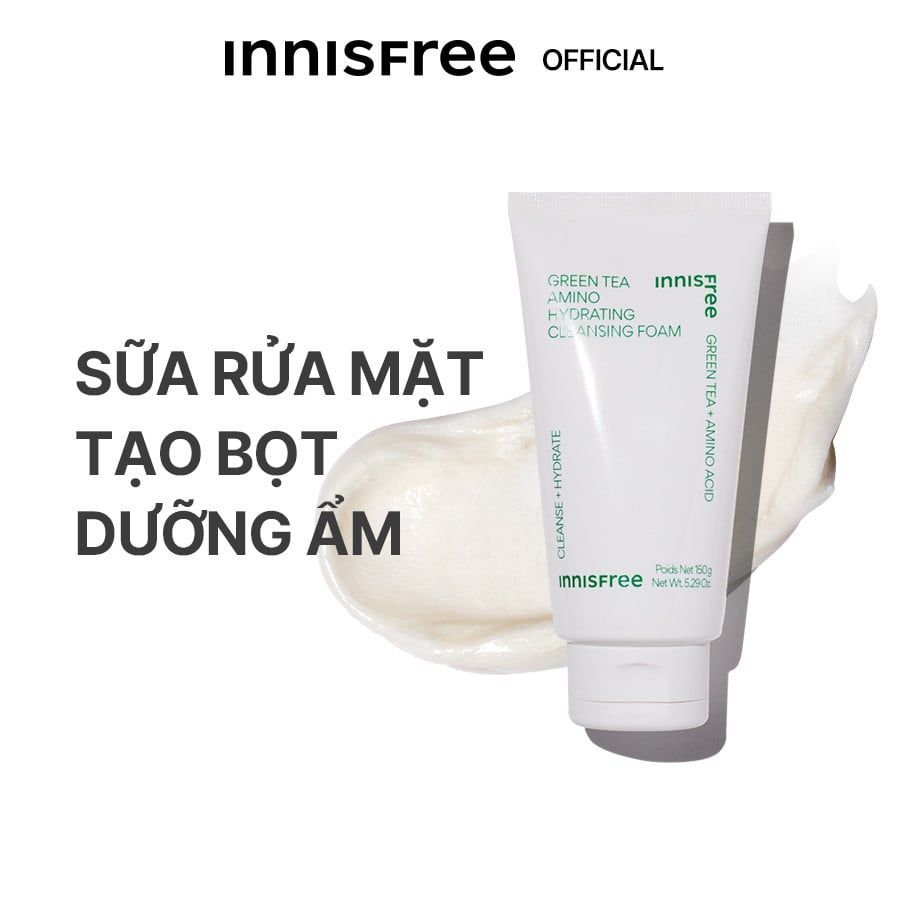 Sữa Rửa Mặt Innisfree Green Tea Amino Hydrating 150g (Mẫu mới)