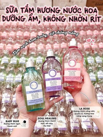 Sữa tắm Elvawell #La Rose 250ml (Hồng)