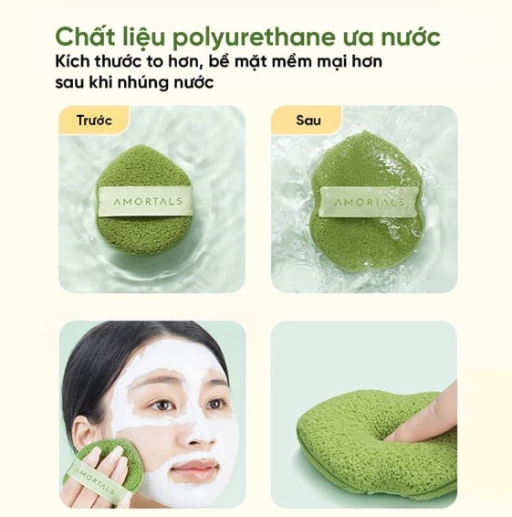 Bọt Biển Rửa Mặt Amortals Face Washing Puff