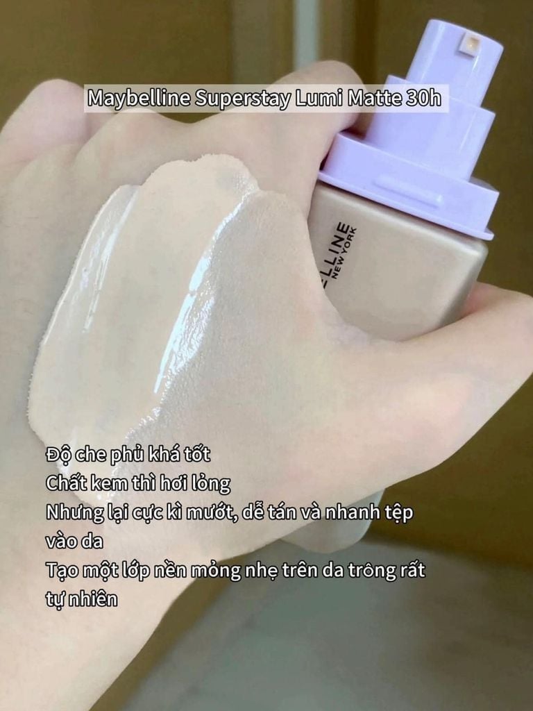 Kem Nền Maybelline Super Stay Up To 30h Lumi Matte Foundation SPF16 35ml #111