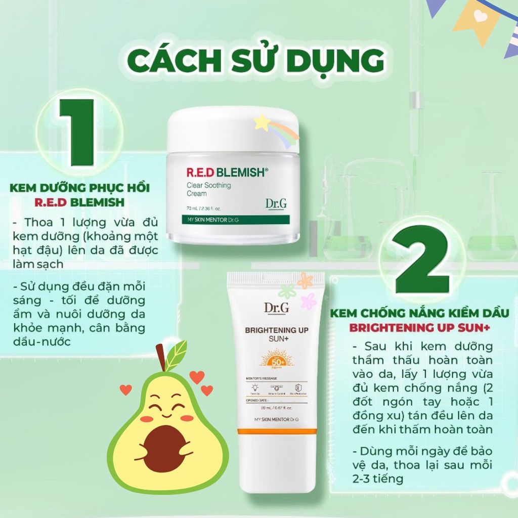 Kem Dưỡng Dịu Da, Phục Hồi Và Giảm Đỏ Dr.G R.E.D Blemish Clear Soothing 70ml + KCN 20ml