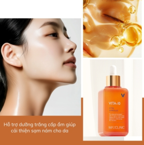 Tinh Chất Dưỡng Sáng, Mờ Thâm Maxclinic VITA 10 Vital Ampoule 100ml