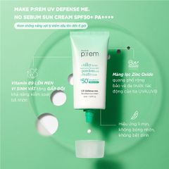 Kem Chống Nắng Make p:rem UV Defense Me No Sebum Sun Cream 50ml (XANH LÁ)
