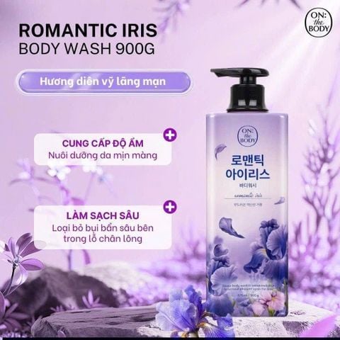 Sữa Tắm Nước Hoa On The Body Romantic Iris 900g (Mẫu Mới)