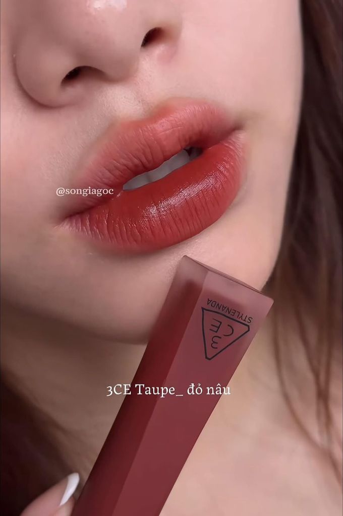 Son Kem Lì 3CE Velvet Lip Tint Plush (NEW) #02 Taupe
