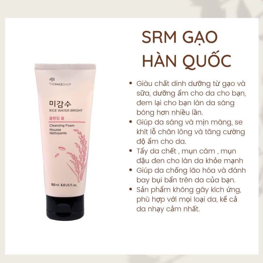 Sữa Rửa Mặt TheFaceShop Gạo Làm Sáng Da 150ml#Không Hạt