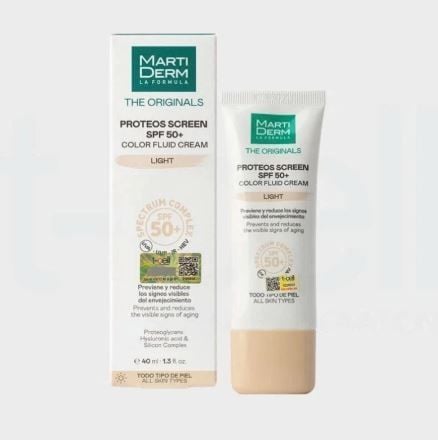 Kem Chống Nắng Martiderm Proteos Screen SPF 50 Color Fluid Cream 40ml #Light