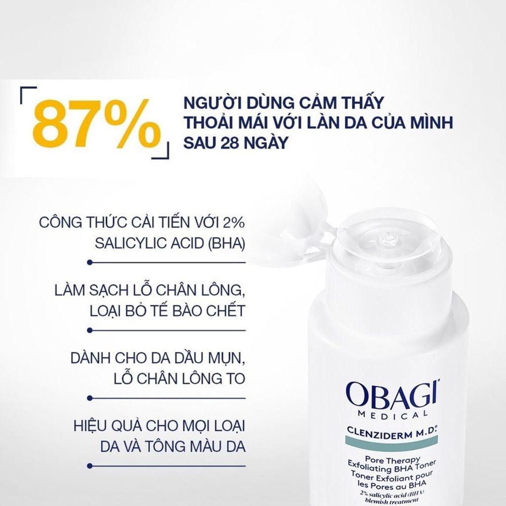 Dung Dịch Obagi Clenziderm M.D Pore Therapy Exfoliating BHA Toner 148ml (Mới-Ko Tđ)