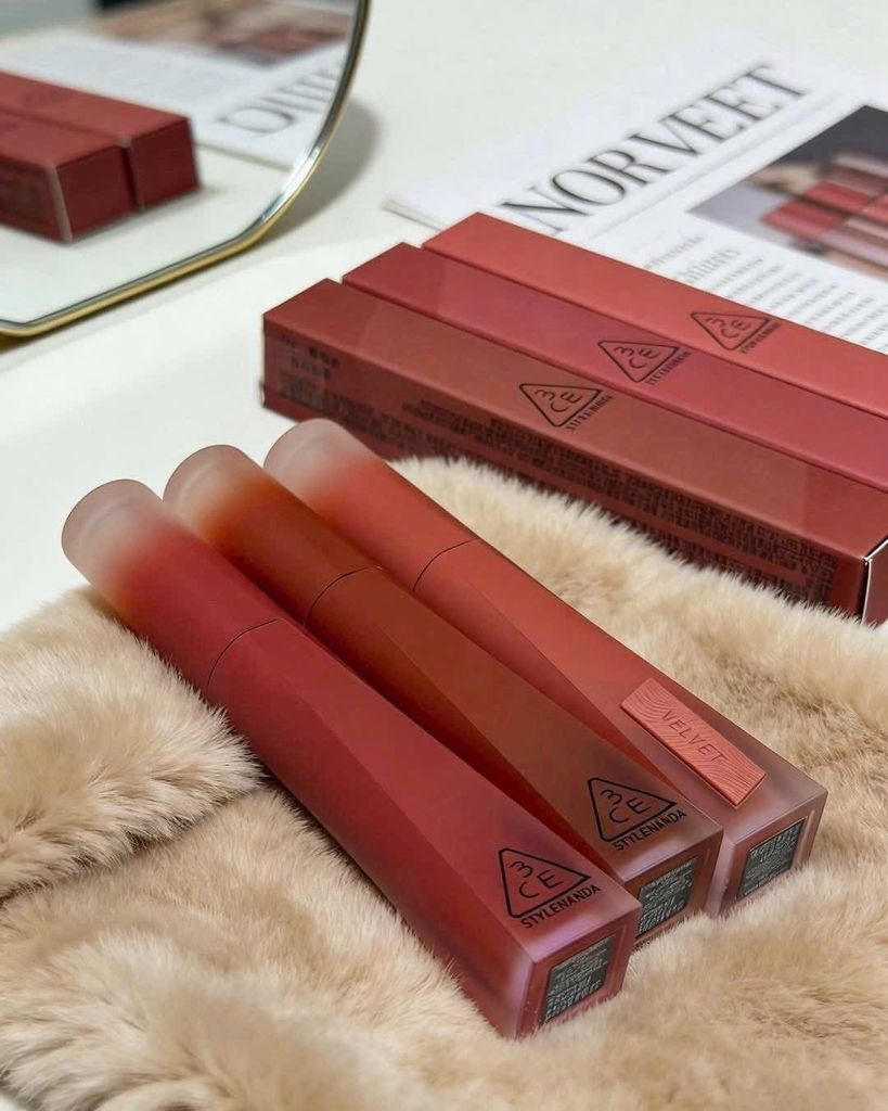 Son Kem Lì 3CE Velvet Lip Tint Plush (NEW) #02 Taupe