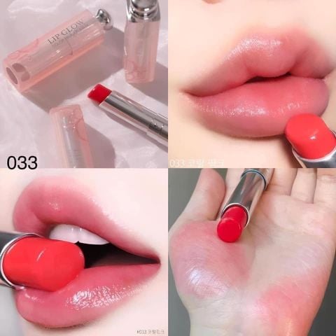 Dior - Son Dưỡng Addict Lip Glow #033 Coral (Mẫu Mới Vỏ Xanh) - Ko Tđ