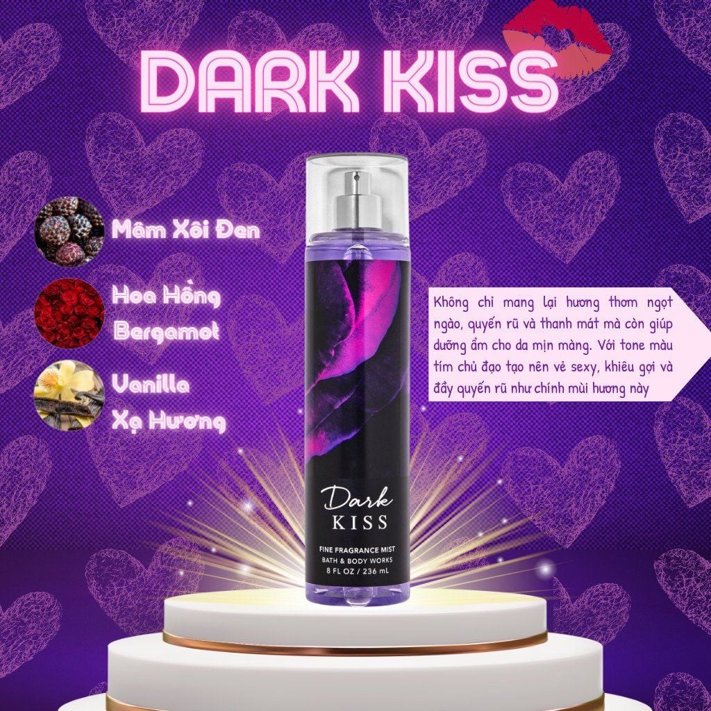 Xịt Thơm BBW 236ml #Dark Kiss