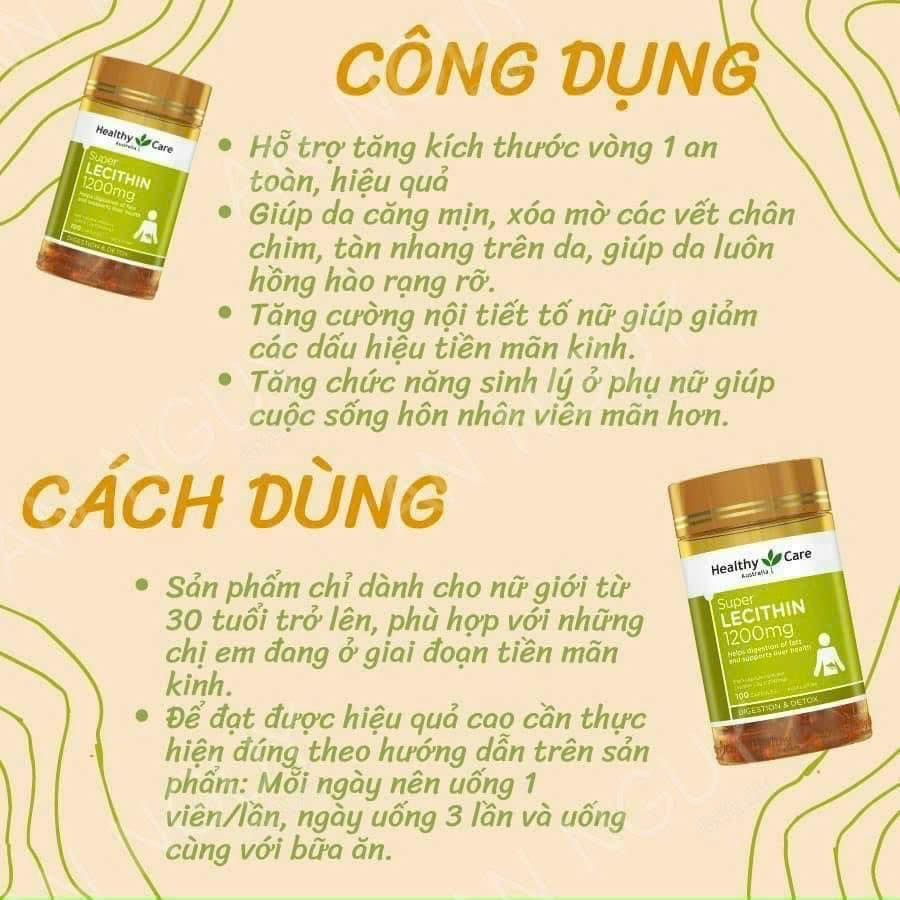 Viên Uống Mầm Đậu Nành Super Lecithin 1200mg Healthy Care (100 Viên)