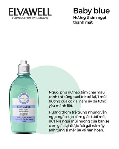 Sữa tắm Elvawell Hyaluronic Acid 250ml ( xanh )