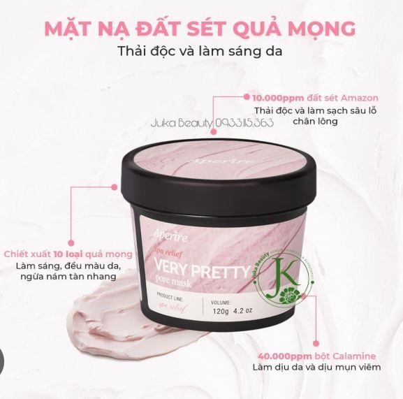 Mặt Nạ Đất Sét Aperire Làm Sạch, Sáng Da Nhạy Cảm120g (Hồng)