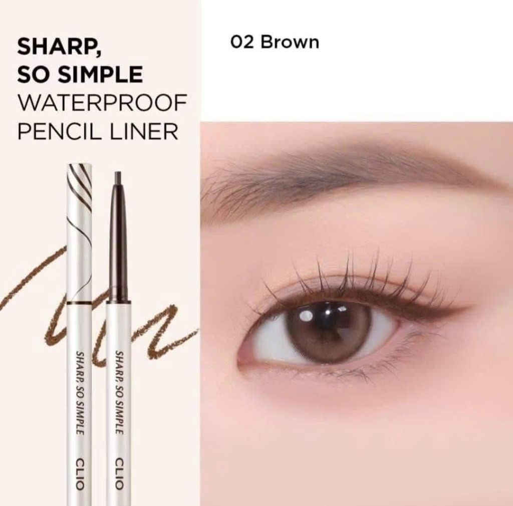 Clio - Sáp Kẻ Mắt Sharp So Simple Waterproof #02 Nâu