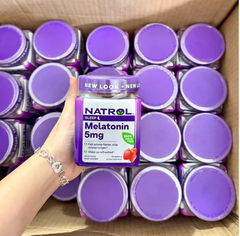 Kẹo Dẻo Natrol Melatonin 10mg Giúp Ngủ Ngon Vị Dâu 90 viên (Ko tđ)