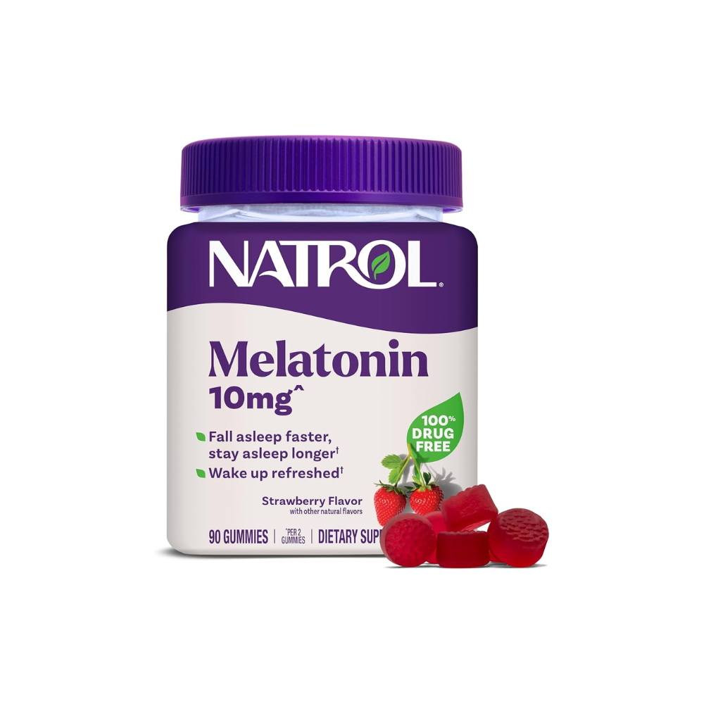 Kẹo Dẻo Natrol Melatonin 10mg Giúp Ngủ Ngon Vị Dâu 90 viên (Ko tđ)