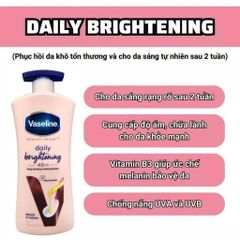 Sữa Dưỡng Thể Vaseline Healthy Bright Daily Brightening 600ml (Hồng Nắp Xanh)