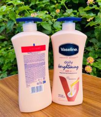 Sữa Dưỡng Thể Vaseline Healthy Bright Daily Brightening 600ml (Hồng Nắp Xanh)