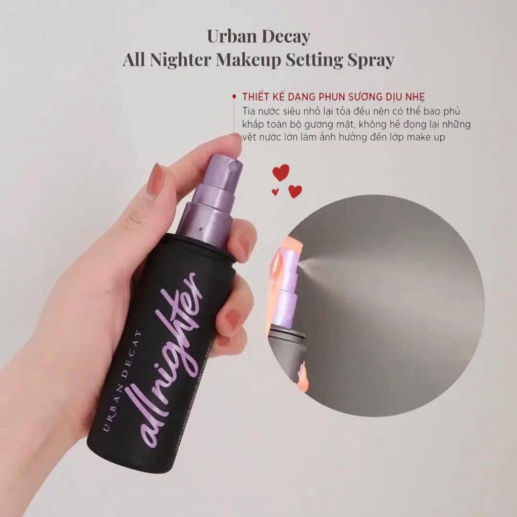 Set Xịt Khóa Nền Urban Decay All Nighter 118ml + 15ml (Bản Hàn Quốc)