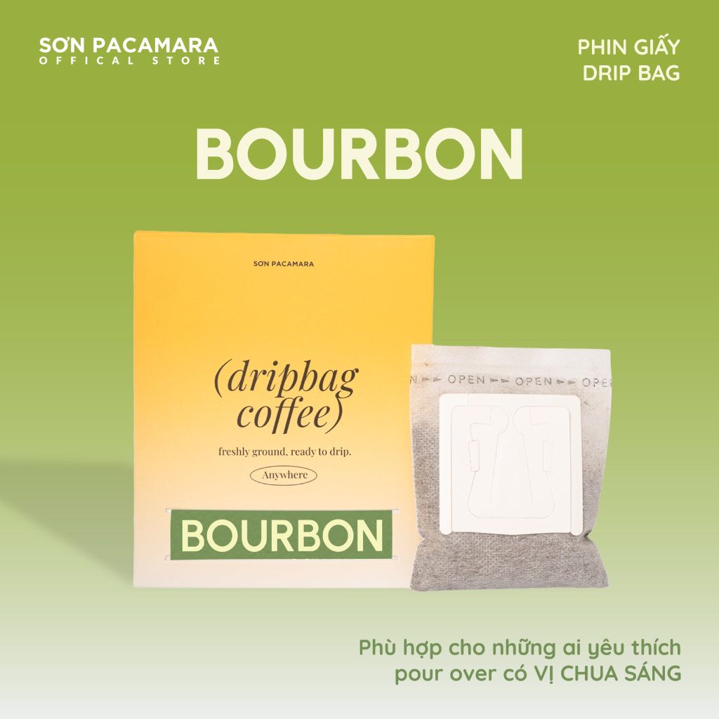 Cà Phê Phin Giấy DRIP BAG Sơn Pacamara Nhiều Hương Vị Khác Nhau, Xay Mới, Túi Lọc Tiện Lợi, Túi 14gr