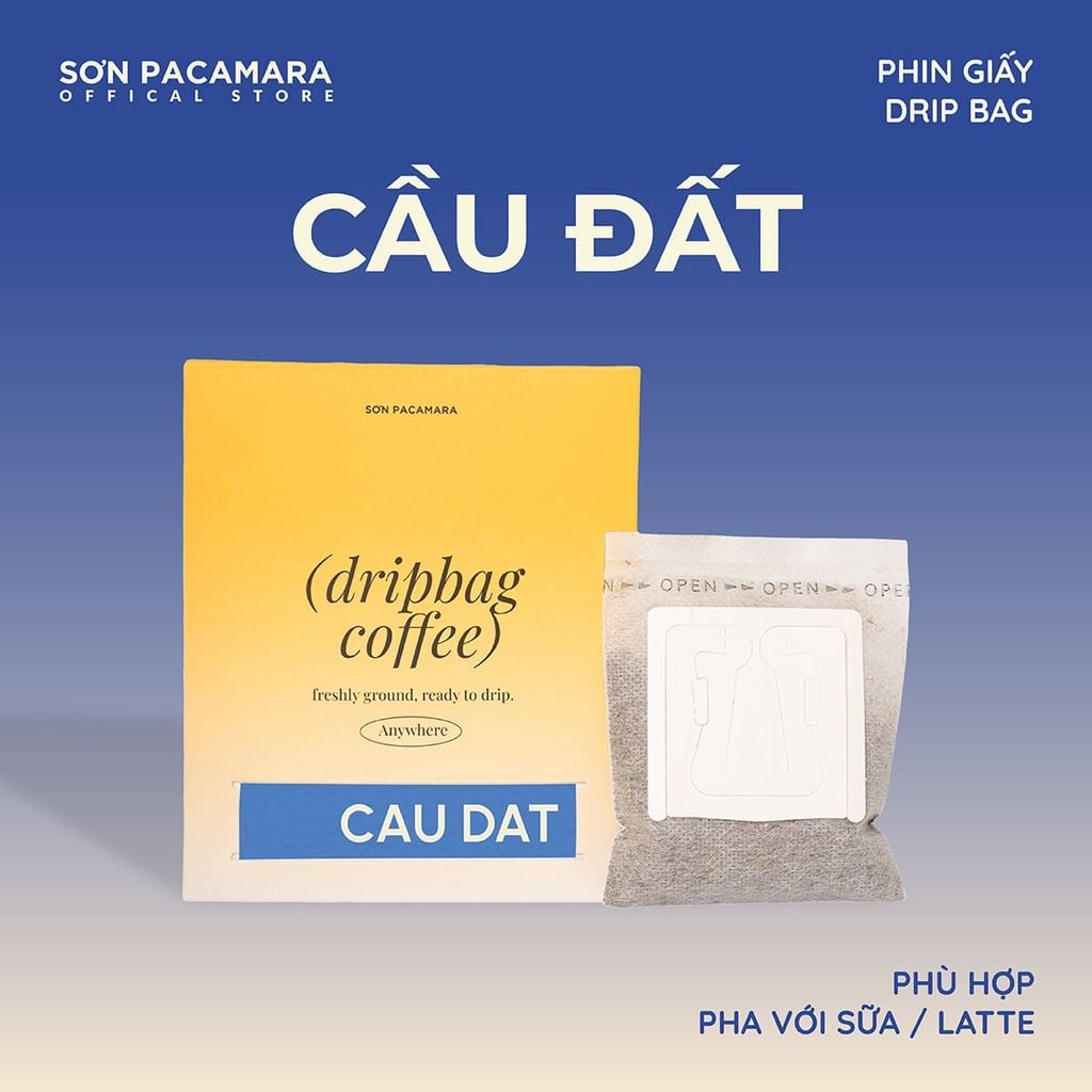 Cà Phê Phin Giấy Sơn Pacamara Phù hợp Cà Phê Sữa, 3 Hương Vị, Vị Đầm, Túi 14gr / Hộp 10 Túi