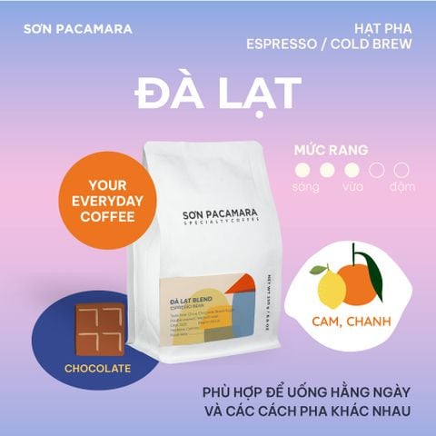 Cà Phê Espresso Gói Đà Lạt, 100% Specialty Coffee, Gu Hiện Đại Rang Vừa, Gói 250gr/500gr