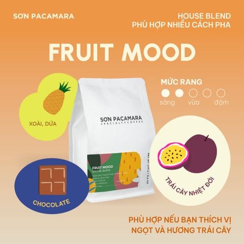 Cà Phê Cold Brew Gói Fruit Mood, Special Blend, 100% Specialty Coffee, Hương Trái Cây, Vị Đầm, Rang Vừa, Gói 250gr / 500gr