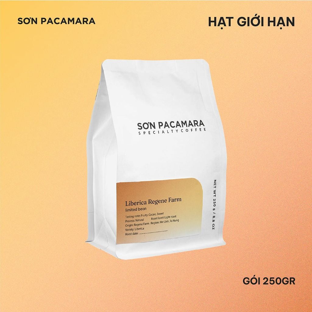 (Gói Giới Hạn) Gói Liberica Từ Regene Farm, Hương Trái Cây, Vị Ngọt , Rang Nhạt, Gói 100gr/250gr
